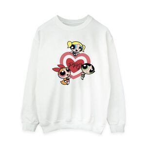 The Powerpuff Girls Womens/Ladies Double Heart Sweatshirt / White